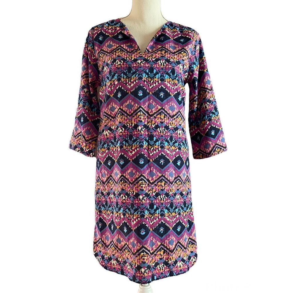 Everly Southwestern Inspired Print Shift Dress S